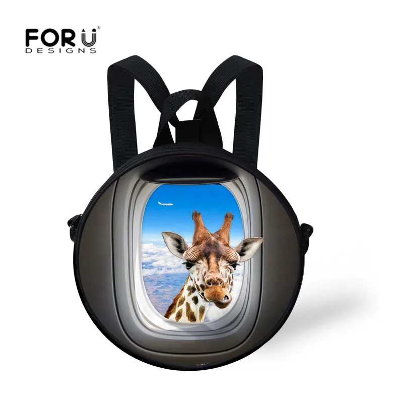 Детские школьные ранцы FORUDESIGNS с 3D принтом животных круглые для детей множество