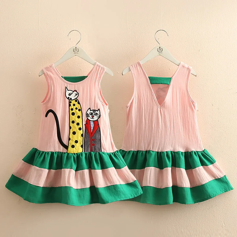 

Summer Girls Sleeve Dresses Stripe Cute Kids Party Dresses for Kids girls Princess Dress Tops Clothes qz-5236
