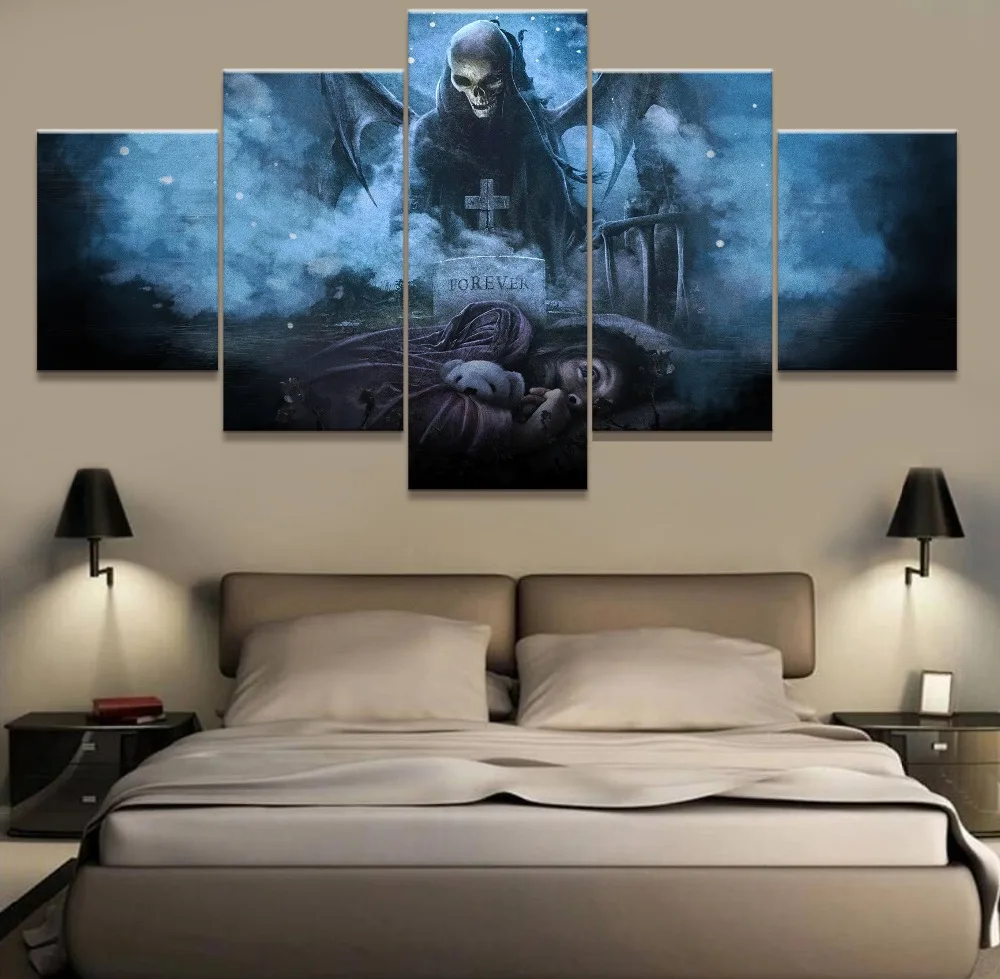 Canvas Wall Art Pictures For Living Room Home Decor 5 Piece Avenged Sevenfold Painting HD Printed Movie Game Poster Frame | Дом и сад