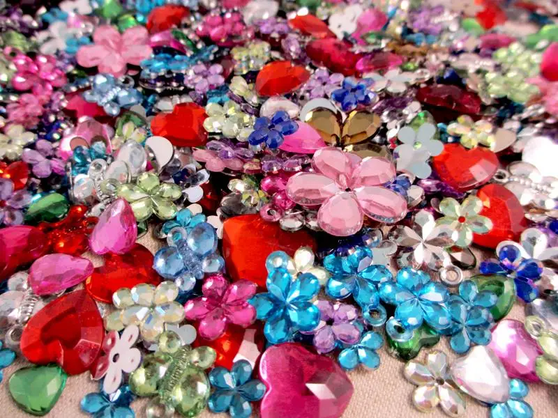 

50g assorted mix color acrylic rhinestone confetti G0407