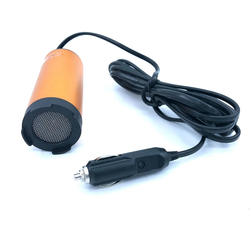미니 수중 디젤 연료 이송 물 오일 흡입 펌프, 51mm 알루미늄 합금 DC 12V 24V 30L/분 25W 자동차 담배 라이터