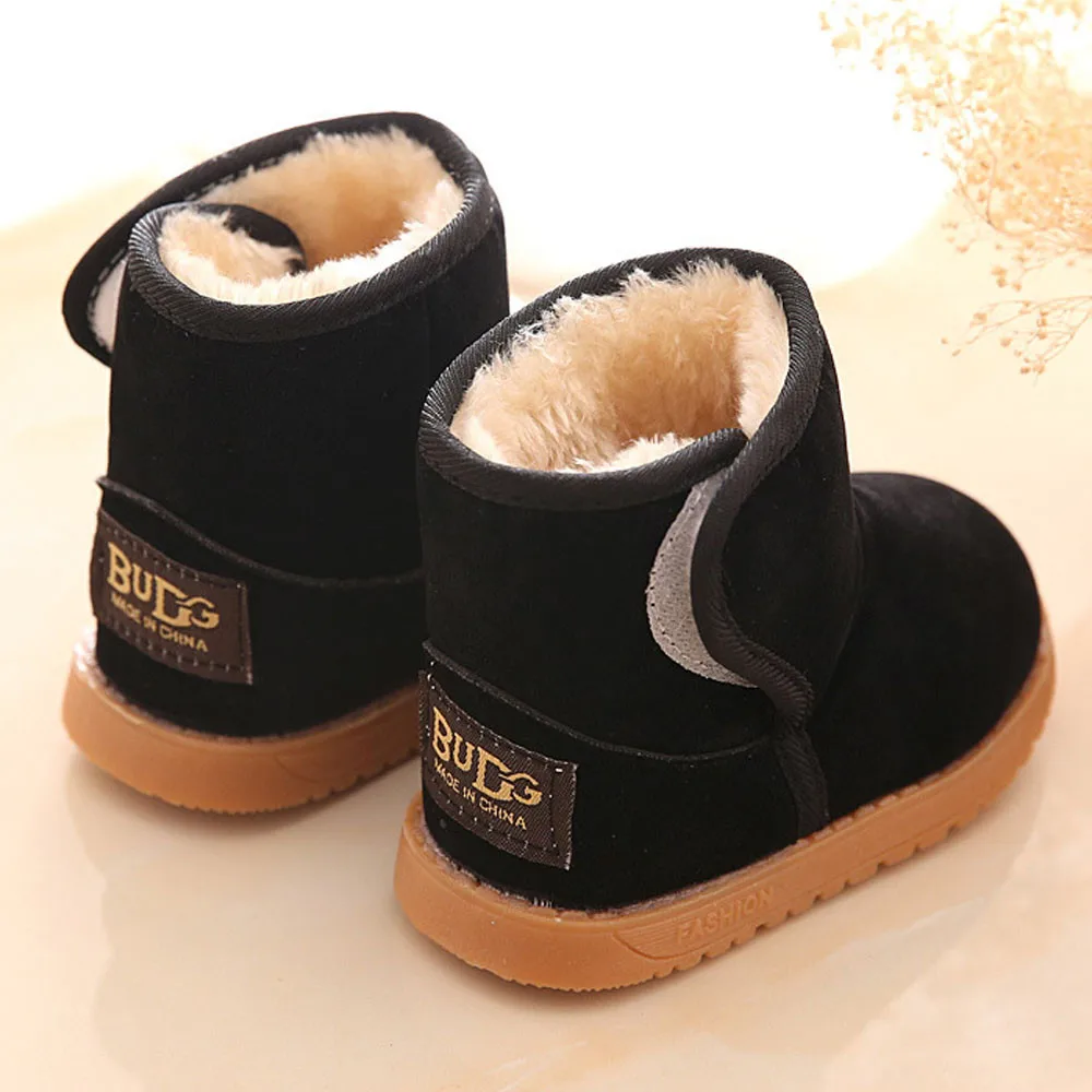 Модные прохладные зимние ребенок младенец девочки зимние сапоги хлопок шерсть дети сапоги удобные зимние теплые сапоги обувь