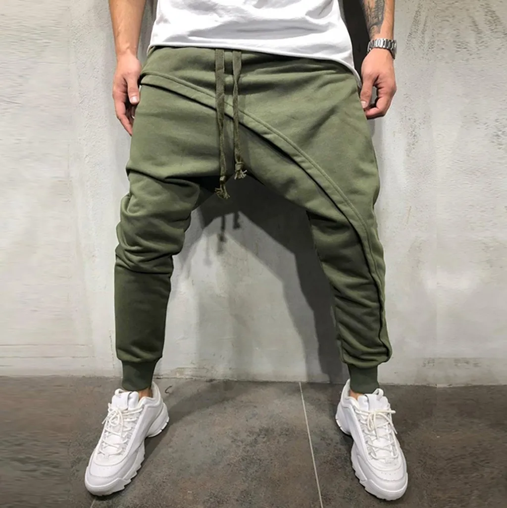 

Pants Men Spring Winter Joggers Solid Patchwork Drawstring Sweatpants Trouser Pants Pantalon Hombre Trousers Men Pantalon Hombre