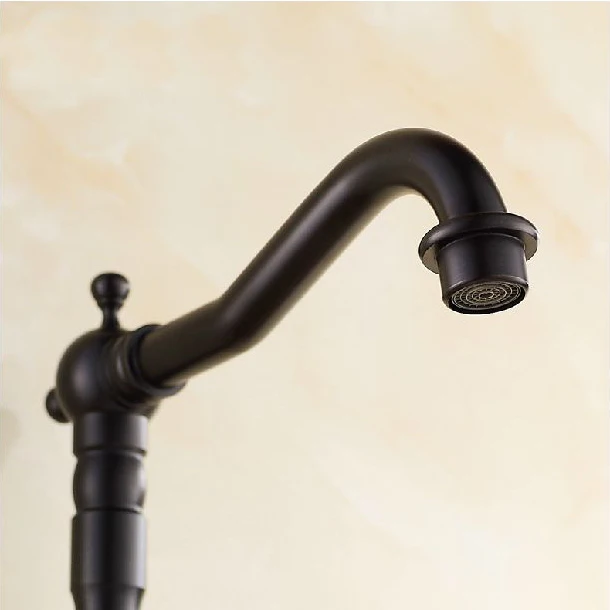 حوض الحنفيات السوداء العتيقة النحاس المزدوج الصليب مقبض بالوعة الحمام الحنفية التل دوار bathbasin الغرور خلاط الصنابير 6712R