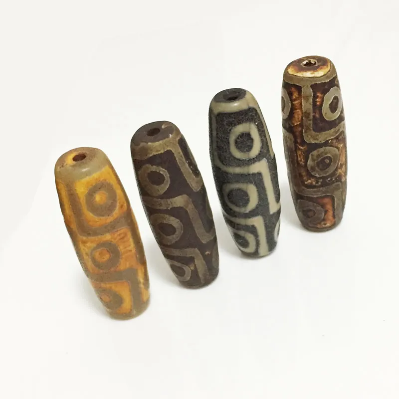 40 мм Ретро 9-глазые натуральные тибетские бусины дзи Агаты DIY ювелирные аксессуары каменные бусины античные Агаты бусины для женщин и мужчин