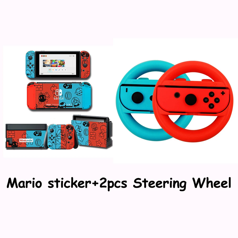 MarioKart 8 Deluxe 2 pcs NS Accessories Joy-Con Controller Joystick Grip Racing Game Steering Wheel Gamepad for Nintend Switch
