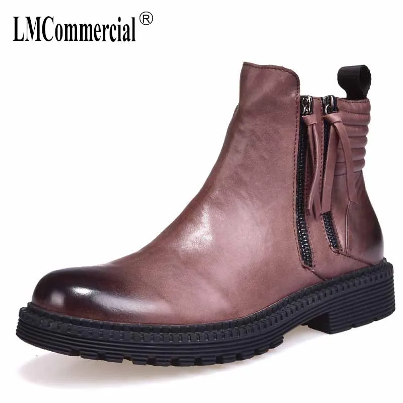 

autumn winter new retro Martin boots male British retro men's shoes all-match cowhide breathable casual shoes Chelsea boots men