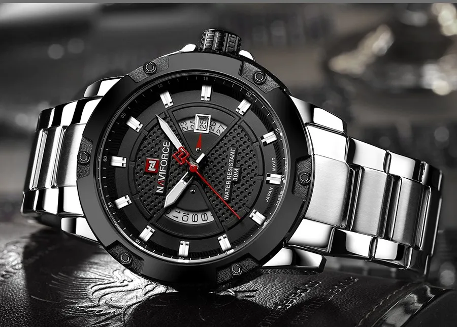 NAVIFORCE модные спортивные часы мужские роскошные брендовые военные кварцевые мужские полностью стальные водонепроницаемые наручные часы relogio masculino