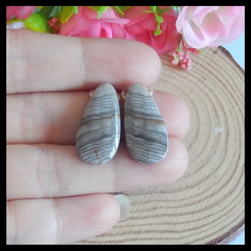 

Christmas gifts Wood Foss il Gemstone Earring Beads,Jewelry Gift Gem Customized,24x12x6mm,5.4g