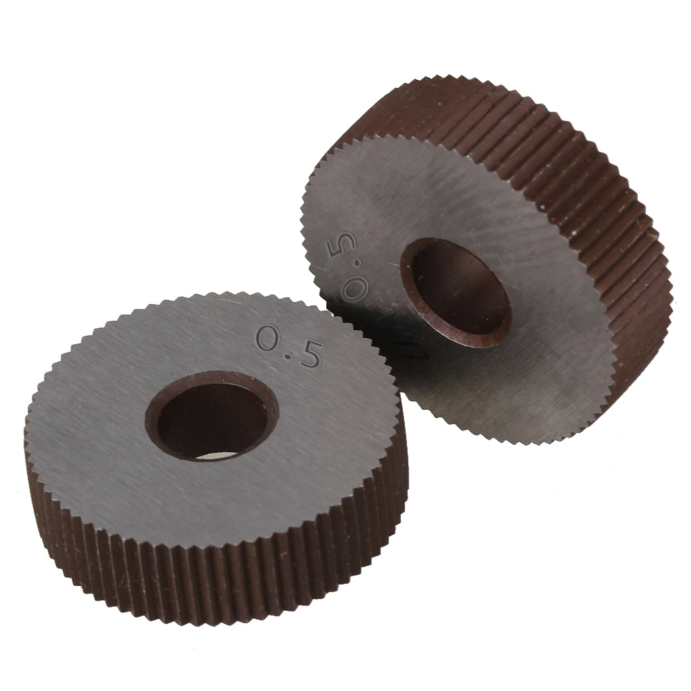 2Pcs Gear Hob Strength 0.5mm Wheel knurlStraight grain HSS Wheel Knife Knurled Machine Tools Accessories Lathe Embossing