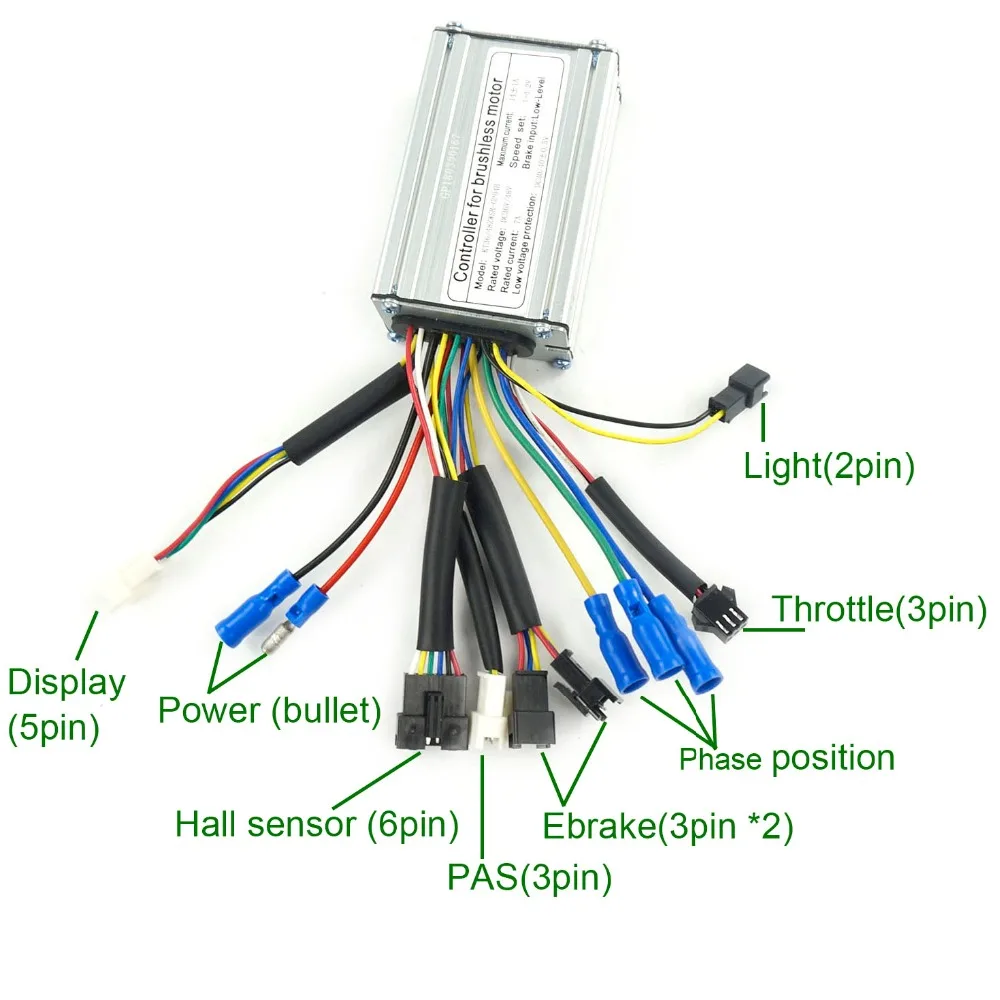 Best okfeet 36V/48V 14A Electric Bicycle sSandard Squarewave Controller Light Function  KT Series 250W/350W  Motor cConversion Kit 10