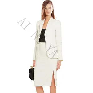 Discount New Bust Skirt + Suit Set Women Elegant Business Skirt Suits Long Sleeve Ivory Female Office Uniform Ladies Formal OL Work Wear — wickedsick Discount New Bust Skirt + Suit Set Women Elegant Business Skirt Suits Long Sleeve Ivory Female Office Uniform Ladies Formal OL Work Wear — wickedsick