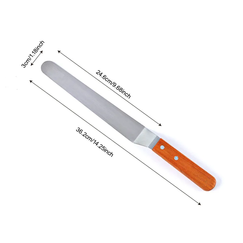 6 ''8'' 10 ''нержавеющая сталь прямой торт крем лопатки деревянные изогнутые скребковый нож выпечки Кондитерские инструменты кухонные гаджеты