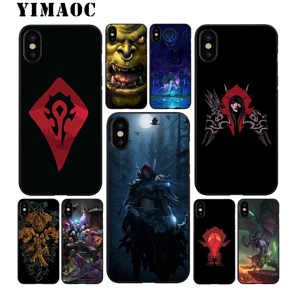 YIMAOC World of Warcraft мягкий черный силиконовый чехол из ТПУ для iPhone X или 10 8 7 6 6S Plus 5 5S SE Xr