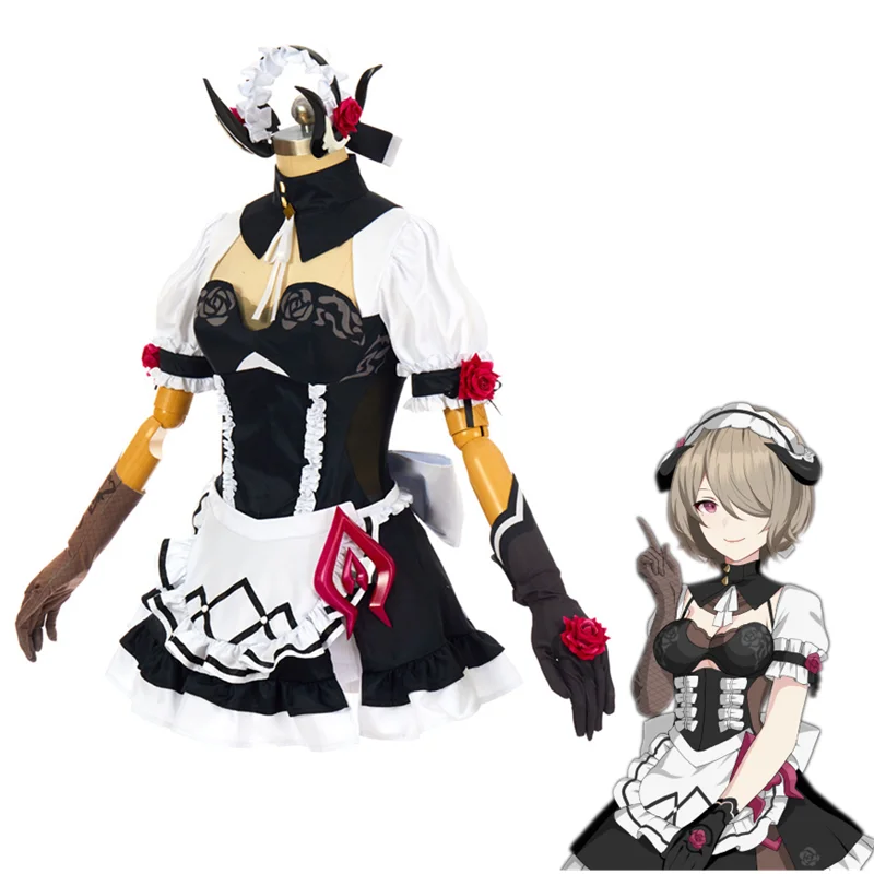 Костюм для косплея Рита росвейссе из игры Honkai Impact 3 черная роза платье Лолита юбка