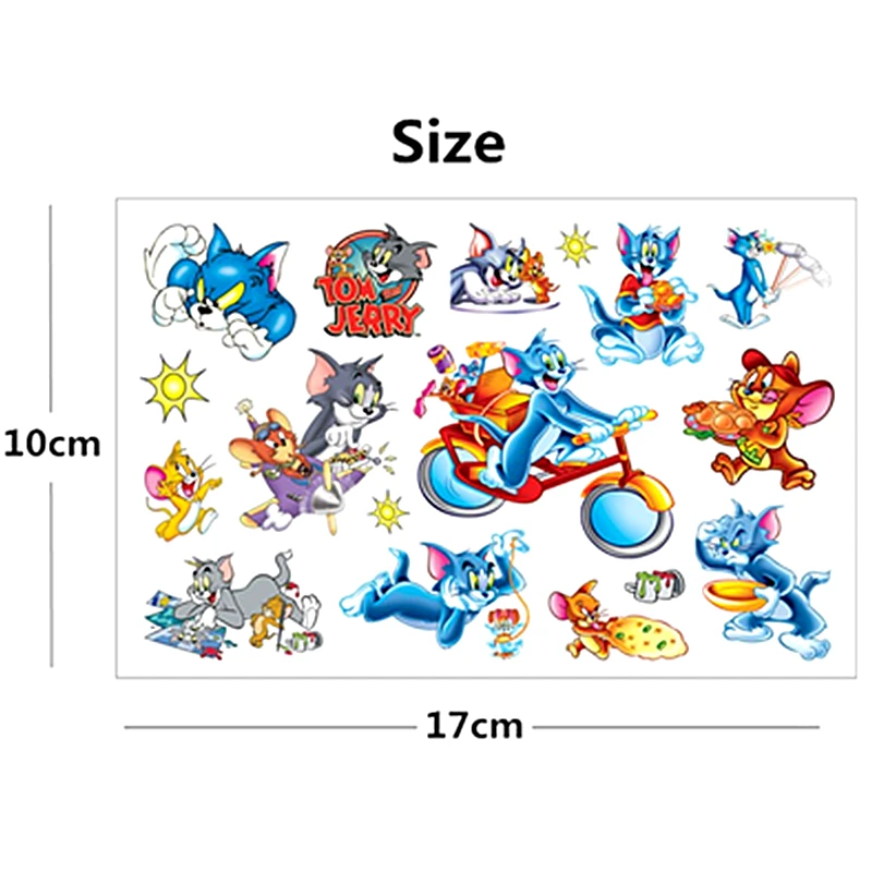 SHNAPIGN временная татуировка для детей Tom Cat и Jerry Mouse стикер боди арта s 17*10 см