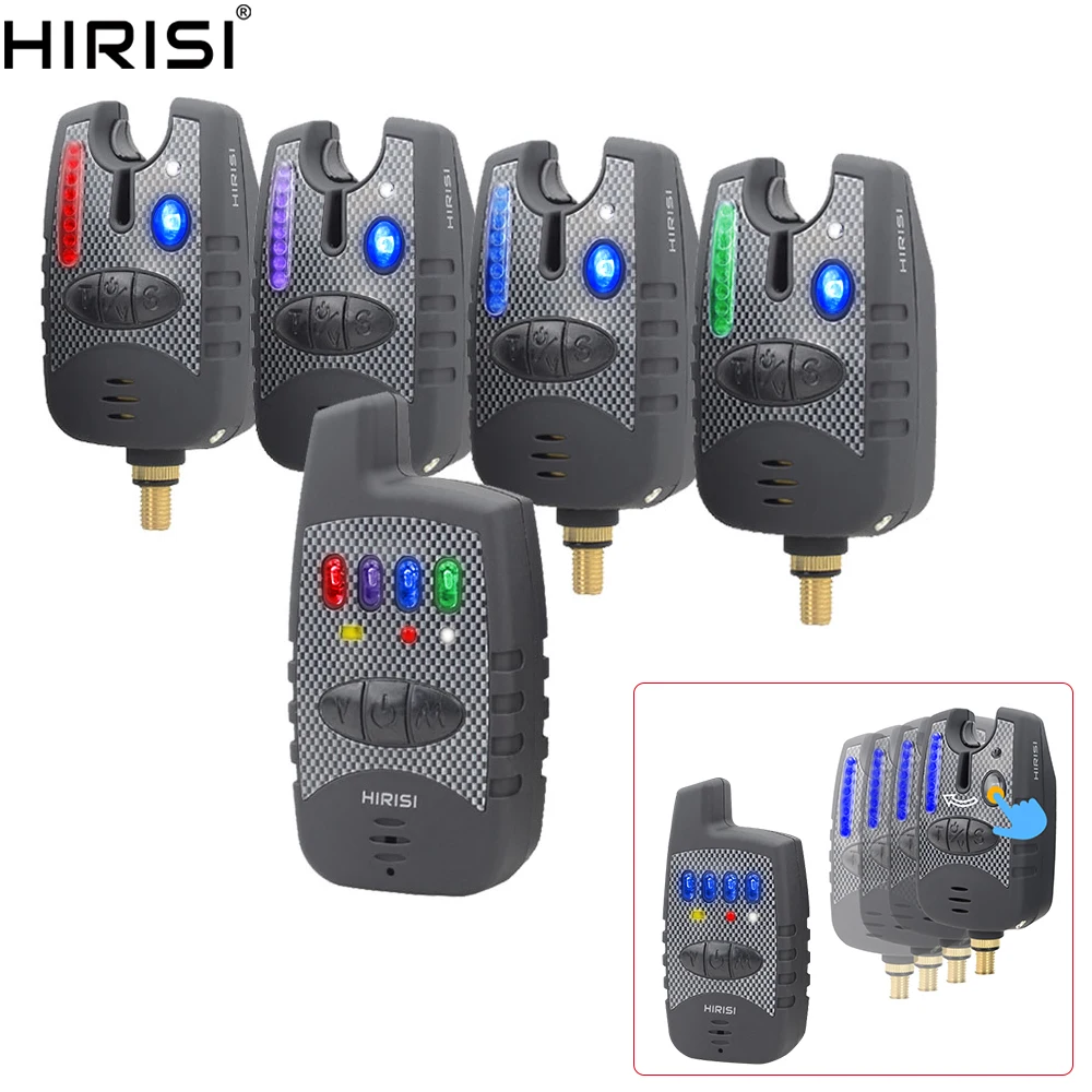 

Carp Fishing Wireless Bite Alarms Set LED Band with Adjustable LED Light Multi Color Fishing Alarms with Receiver B1212