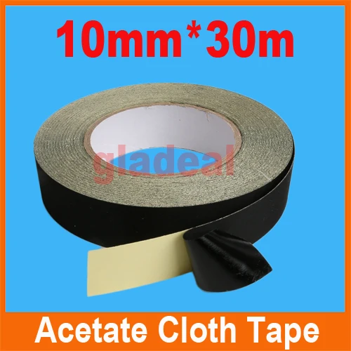 

Black Adhesive Insulate Acetate Cloth Tape Sticky for Laptop PC Fan Monitor Screen Motor Wire Wrap 30M Insulated Rubber Tape