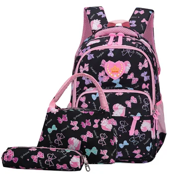 

3Pcs/set child orthopedics School backpack Lightweight waterproof School Bags children backpacks For Teenagers girls Pencil bag