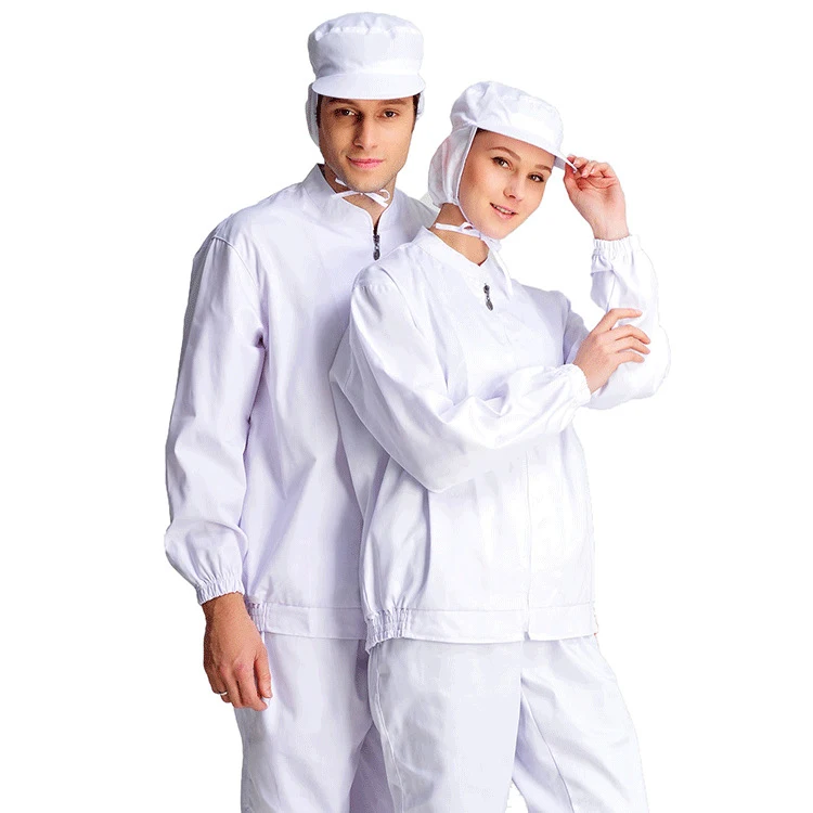 

Long Sleeved anti-static Workwear Suit Cleanroom Garments For Men Women Split Protective Overalls Work Uniform with Hat
