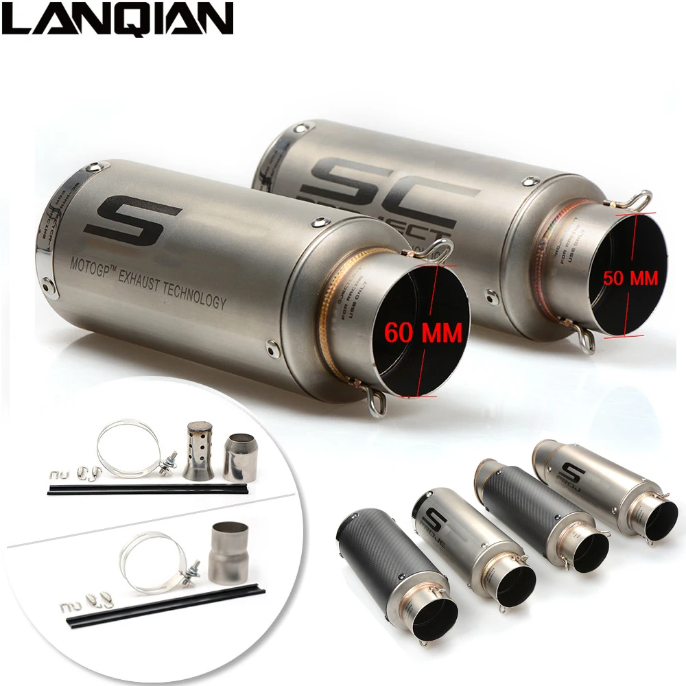 Motorcycle SC Exhaust Pipe Scooter Sport Moto Modified Muffler Pipe For BMW KAWASAKI Z800 Yamaha TMAX