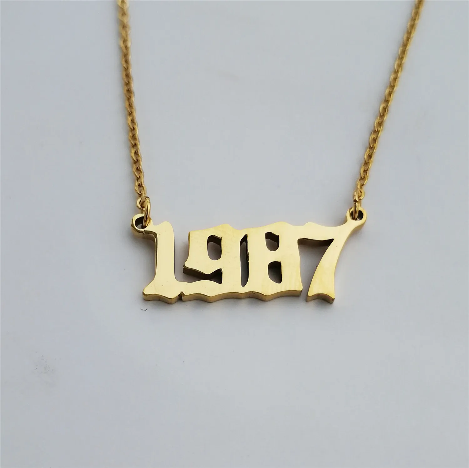 

Collier Femme Stainless Steel Gold Chain Birth Year 1987 Pendant Necklaces For Women Jewelry Collares Largos De Moda 2018 Kolye