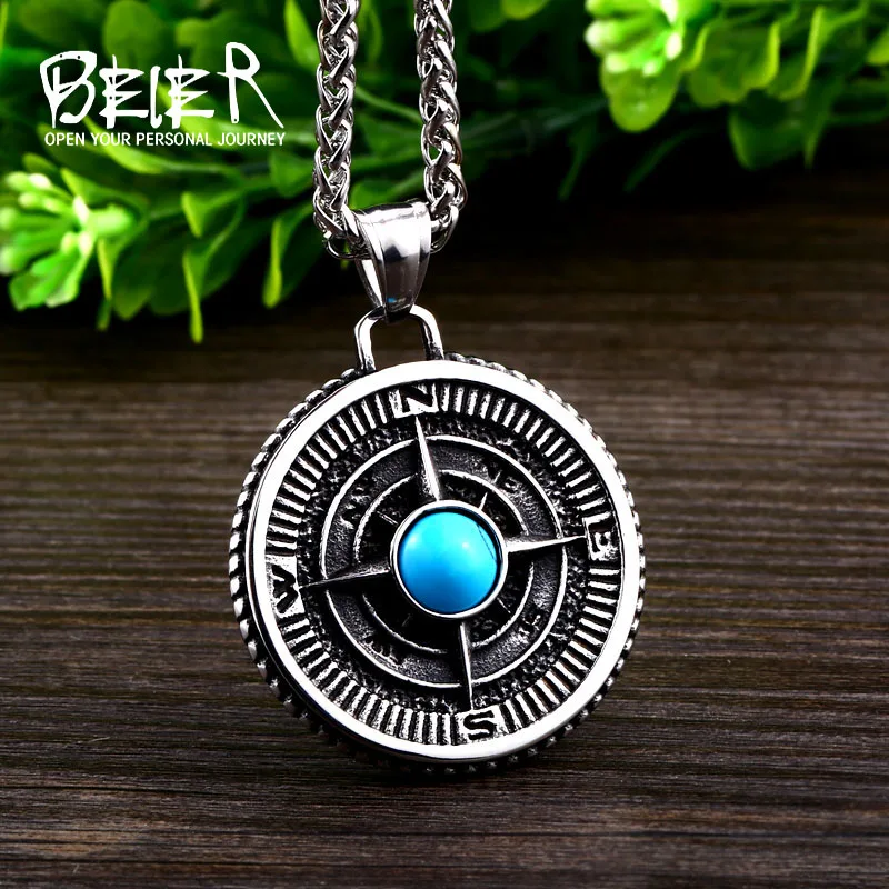 

Beier 316L Stainless Steel Viking Bull Men's Pendant Necklace Punk Classic Animal Pendant High Quality Jewelry LLLHP075P