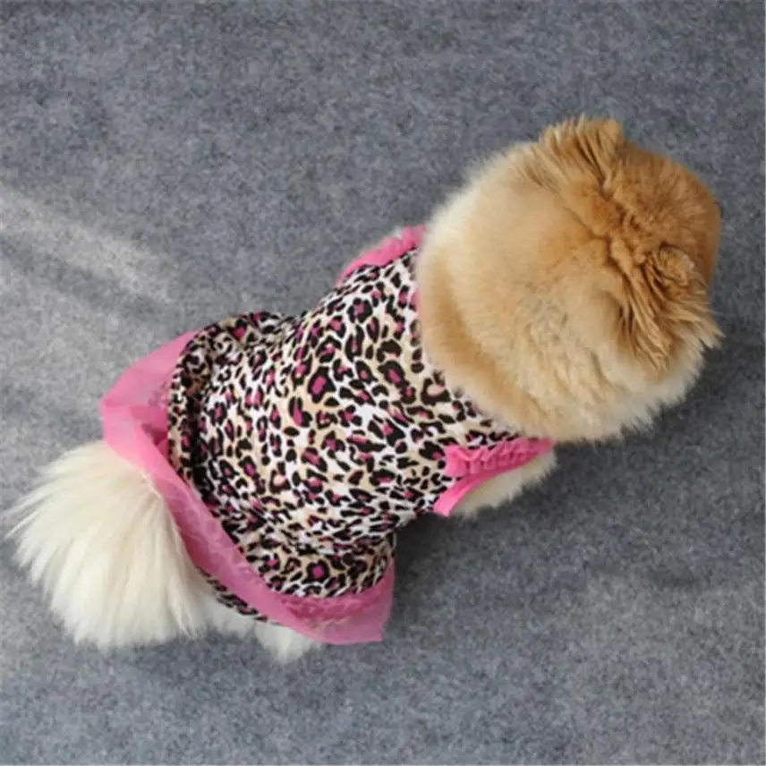 

Dog Tshirt Ropa Perro Verano Dog Summer Cute Leopard Summer Pet Puppy Dress Small Dog Cat Pet Clothes Apparel Pomeranian