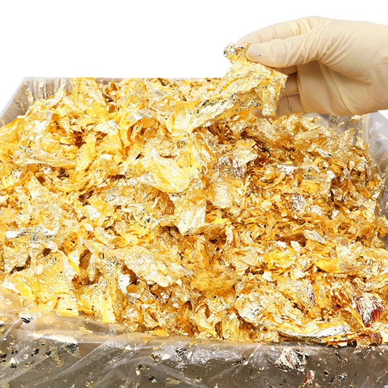 

1KG Imitation Gold Flake Leaf Foil Gilding Aluminum Leaf flake, Gold Leaf Sheets,decoration Wall, Crafts, Free Shipping