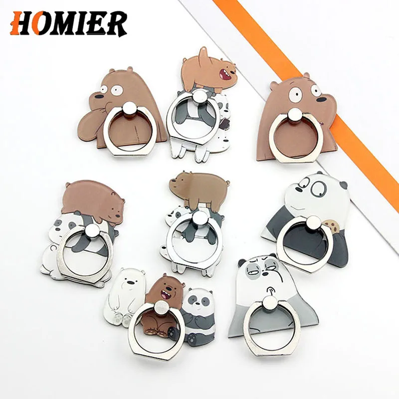 

Hot Sale Universal Phone Stand Three bear Bracket Metal Stand Phone Holder Finger Cute Cartoon Stand for iphone 5s 6s 7 8 Plus X