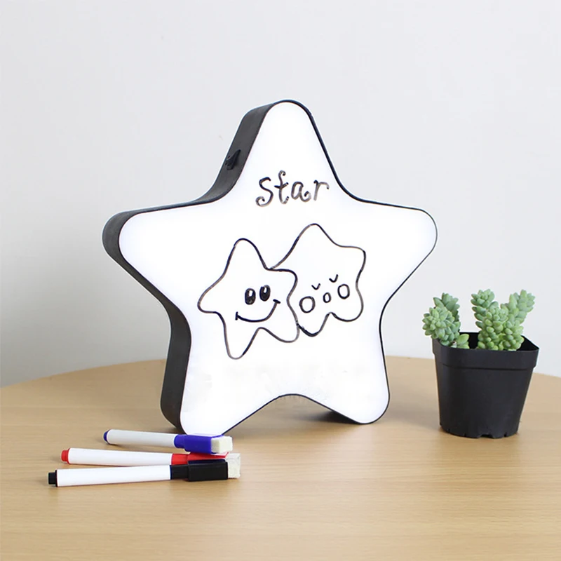 

Pentagram Light Box Nightlight DIY Cinema Handwriting Decor Lamp Battery USB Table Desk Lighting Holiday Party XMAX IY303206-9