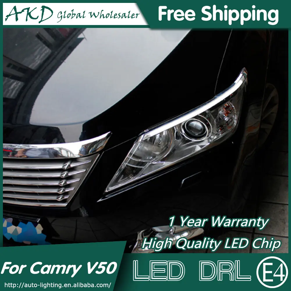 AKD автомобильный Стайлинг светодиодный DRL для Toyota Camry V50 2012- Camry Eye Brow светильник Светодиодный Внешняя лампа сигнальные аксессуары для парковки