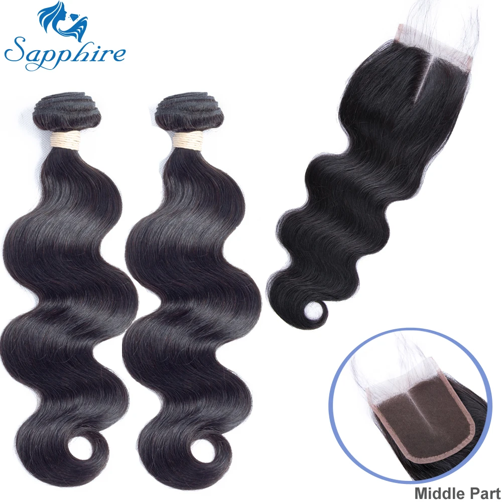 Sapphire Brazilian Body Wave With Closure Brazilian Virgin Hair 3 Bundles With Closure 100% Human Hair Weave Bundles Salon Hair body-wave : image Sapphire Brazilian Body Wave With Closure Brazilian Virgin Hair 3 Bundles With Closure 100% Human Hair Weave Bundles Salon Hair body-wave