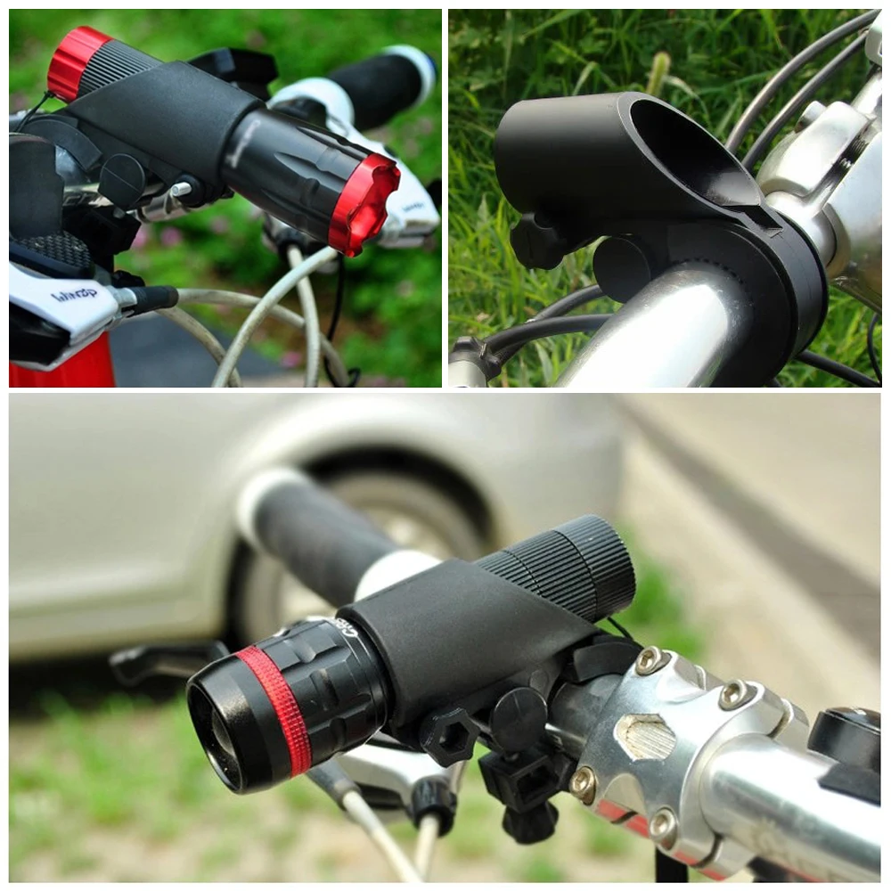 Best Portable Cycling Bike Bicycle Light Lamp Stand Holder Rotation Grip LED Flashlight Torch Clamp Clip Mount Bracket Accessories 2