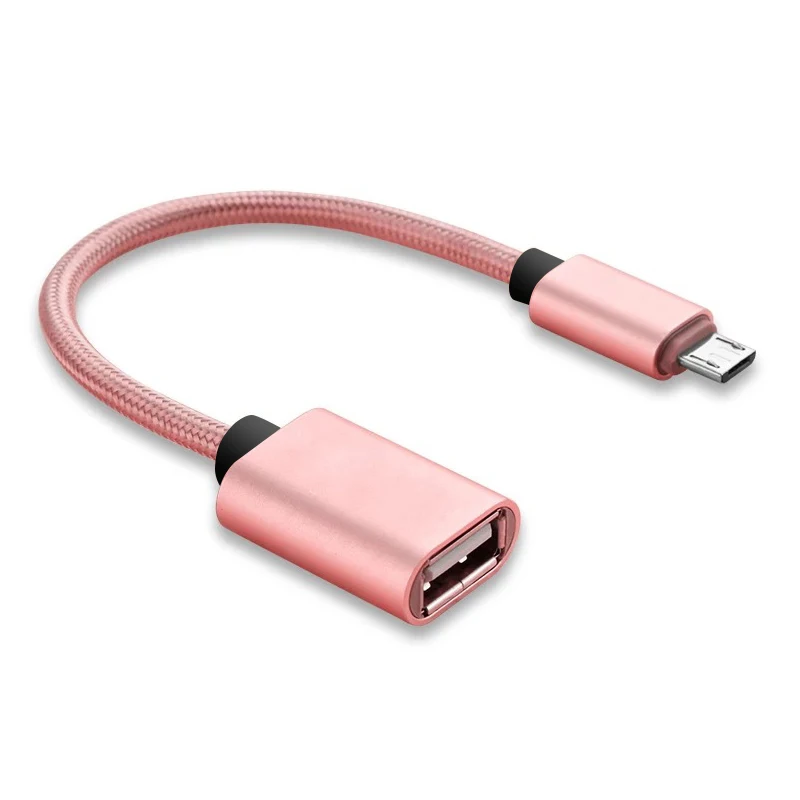 Micro usb кабель адаптер для OTG micro usb разъем универсальный для micro usb аудио данных OTG для Xiaomi Redmi Note 5 планшет Android - Цвет: rose gold