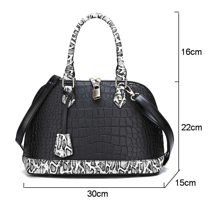 Anslot брендовые дизайнерские женские сумки с крокодиловым узором, женская сумка, роскошная сумка с верхней ручкой, сумка через плечо из искусственной кожи, змеиная сумка HPS360