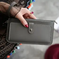 2018 женские кошельки Длинные с клетчатым ПУ кожа мода Hasp портмоне Телефон сумка 10 держателей карт женский кошелек для свадеб