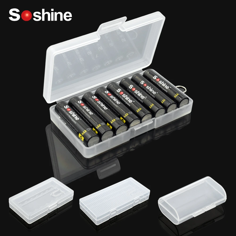 

Soshine 6 Plastic Case Container Bag Case Organizer Box Case Holder Storage Box Cover for AA AAA Battery Box