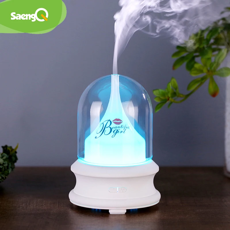 

saengQ Ultrasonic Air Humidifier Romantic Soft Light USB Essential Oil Diffuser Car Purifier Aroma Anion Mist Maker