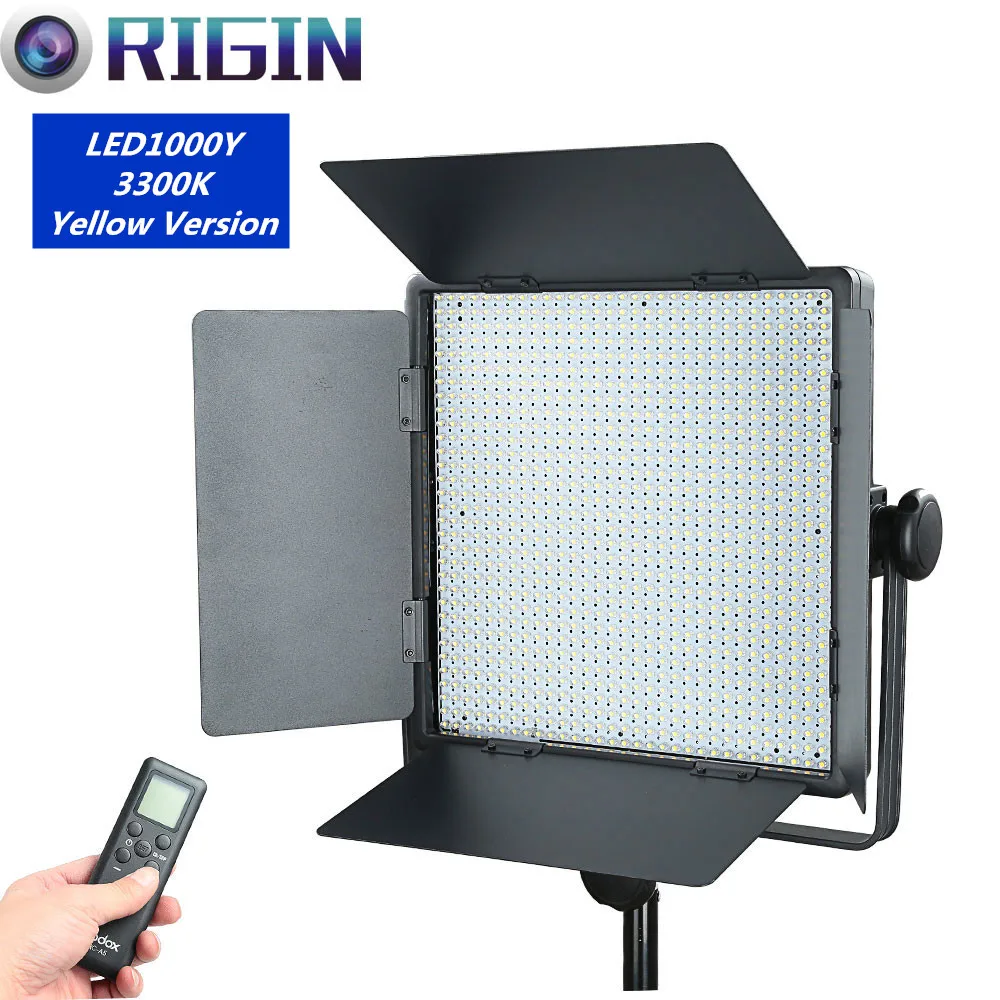 

Godox Professional LED1000Y 3300K Yellow Version LED Video Light+Remote Cord+AC Power Adapter For Camera DV Video