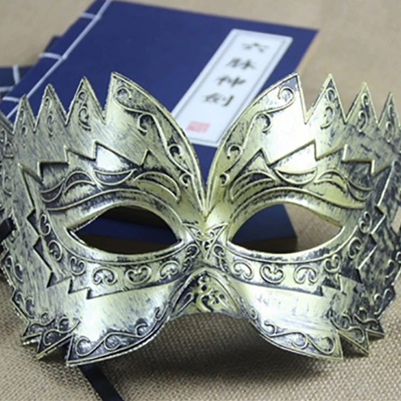 1 шт., Мужская Маскарадная маска, маскарадный костюм для вечеринки, Венецианская маска для лица с пилообразным резным золотым покрытием для шариковых масок