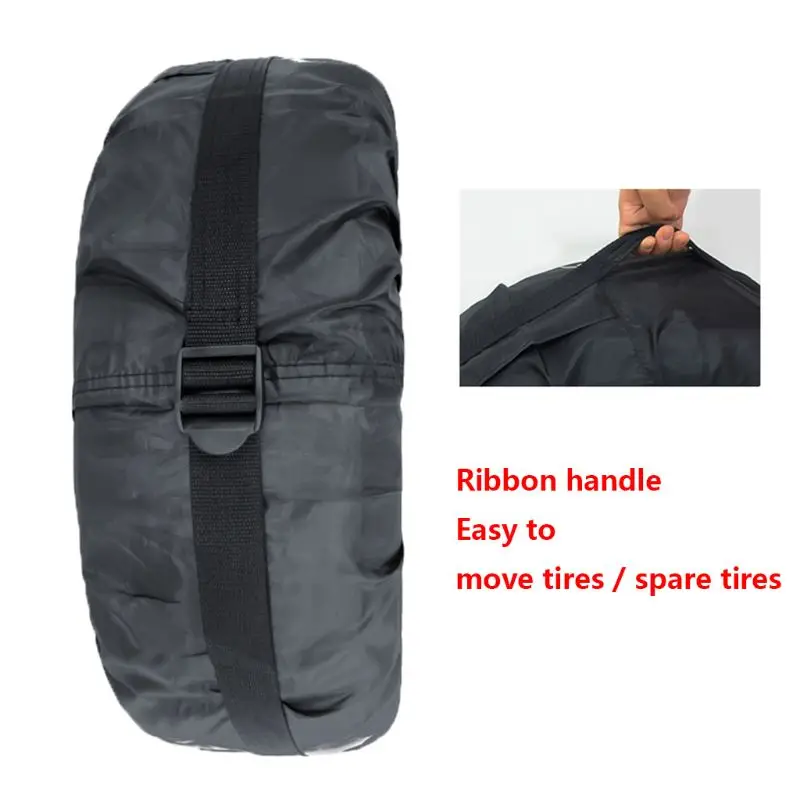 

4Pcs Spare Tire Cover Case Polyester Winter and Summer Car Tires Storage Bag Automobile Tyre Accessories Vehicle Wheel Protector