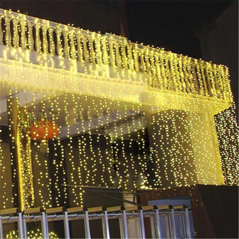 10MLength 1280 Bulbs LED Curtain String Christmas Garland Lights Decorations Wedding Fairy Holiday Party Garden Decor | Лампы и