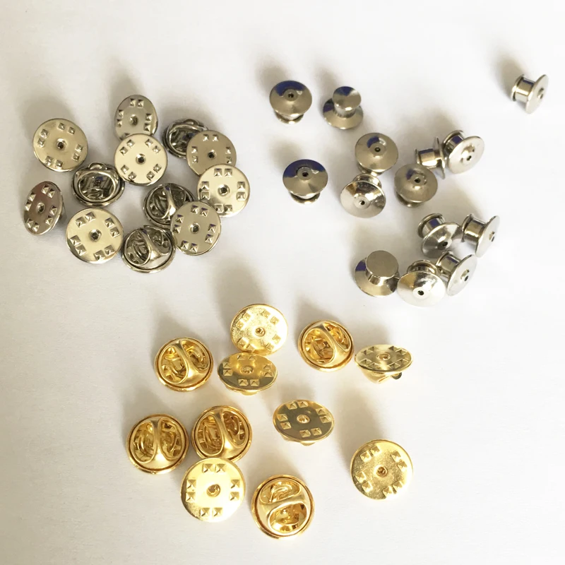 

100 pcs Golden / Sliver Butterfly Clutch Tie Tacks Replacement for Craft Making