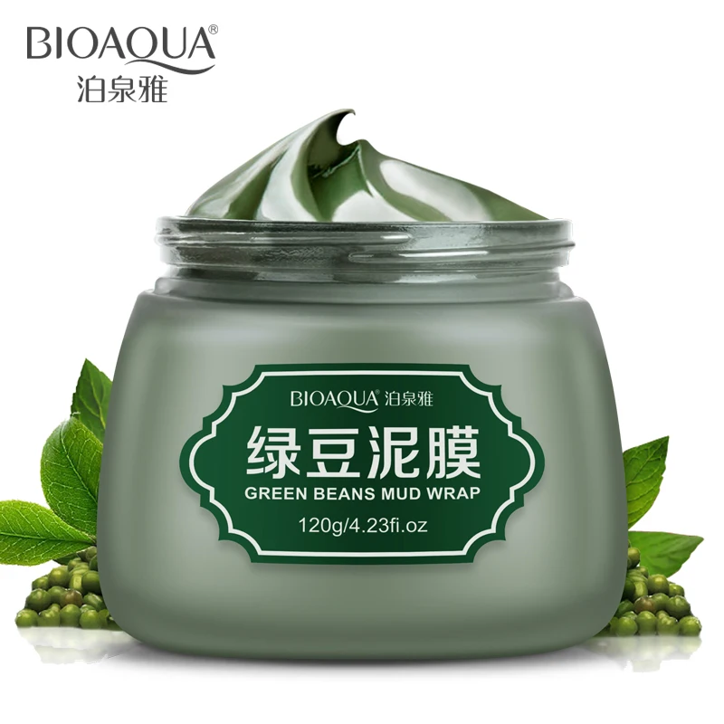

BIOAQUA Green Bean Mud Wrap Facial Mask Women Winter Moisture Oil Control To Acne Deep Cleansing Mask Remove Blackhead Free Ship