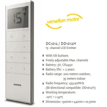 

DC1612 15 Channel LCD Emitter for Venetian Motor with Tilt Function