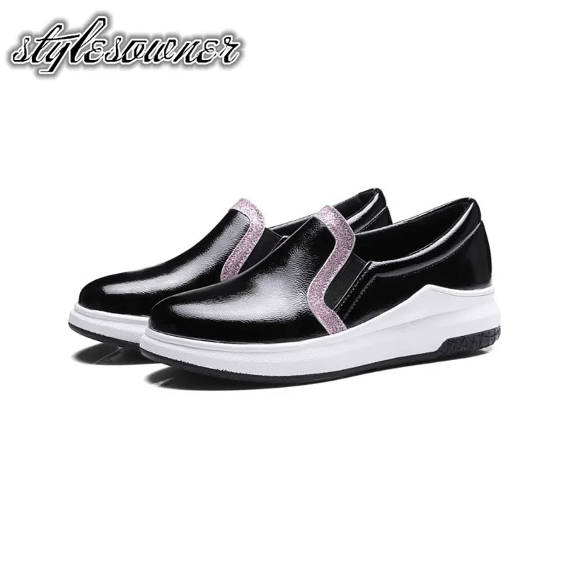 

Stylesowner Popular Designer High Quality All-match Flat Casual Sneakers Slip-on Round Toe Spring Shallow Thick Bottom Flat Shoe