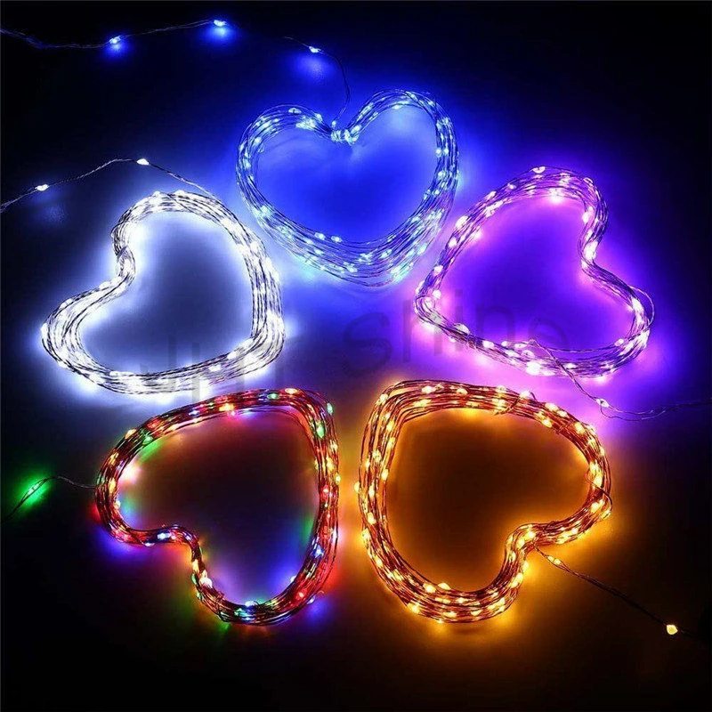 1-50M Battery/Solar LED Wire String Fairy Light Outdoor Wedding Christmas 