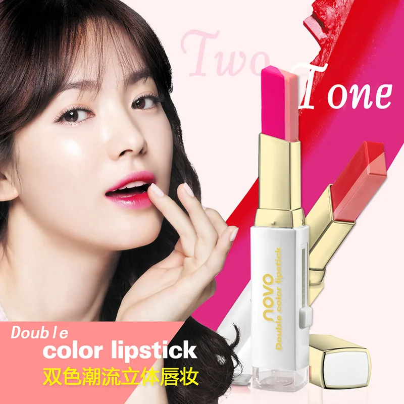 

8 Colors Lipstick Velvet Double Color Lip Makeup Three-dimensional Moisturizing Lipstick Lip Blam Cosmetic