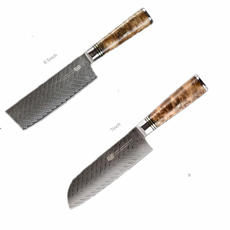 

Aus10 Sapele Wood Handle Japanese Chef Knife Set Damascus Knives Kitchen Knife Sets 67 Layer Utility Stainless Steel Knife Sets